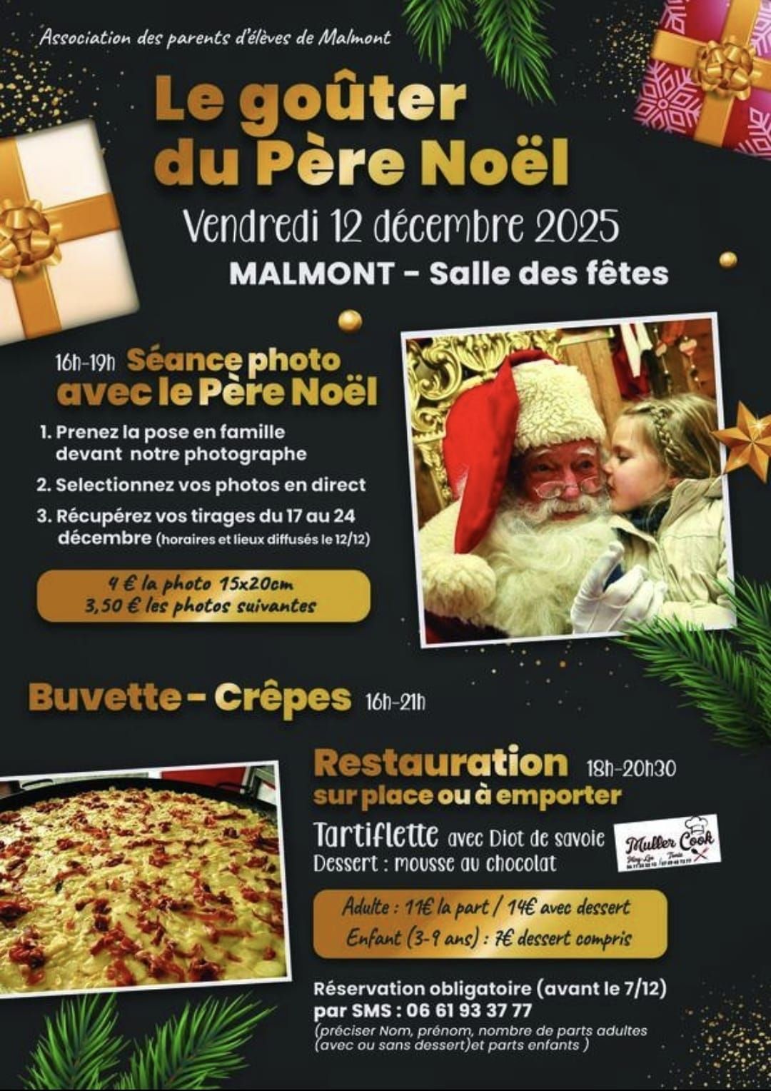 Affiche annonçant le goûter du Père Noël le 12 décembre 2025