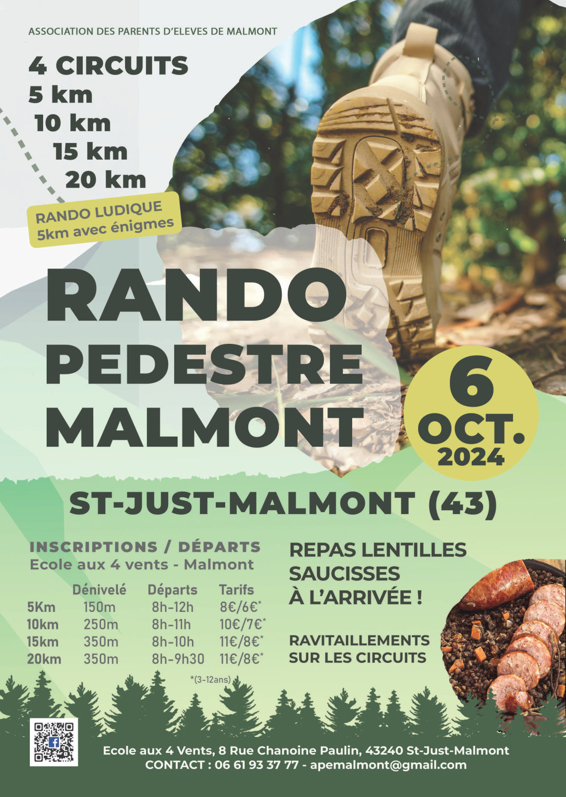 Affiche pour la randonnée pédestre de Malmont le 6 octobre 2024